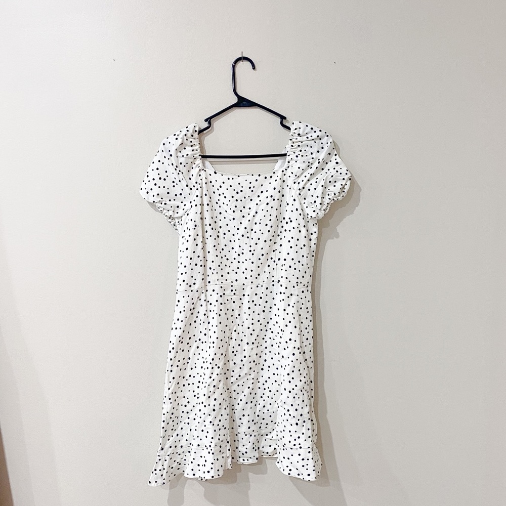Brand New Loft Black and White Polka Dot Dress